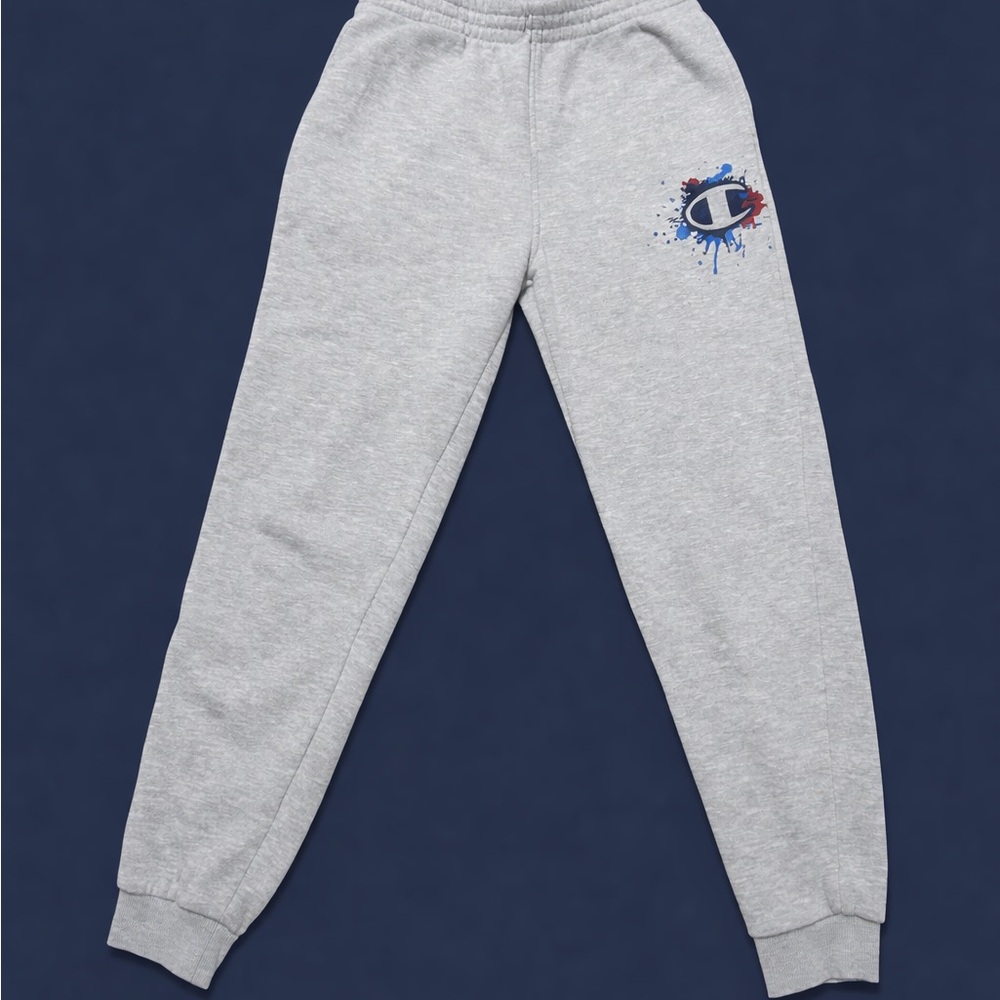 Champion Kids Light Gray Joggers with Logo